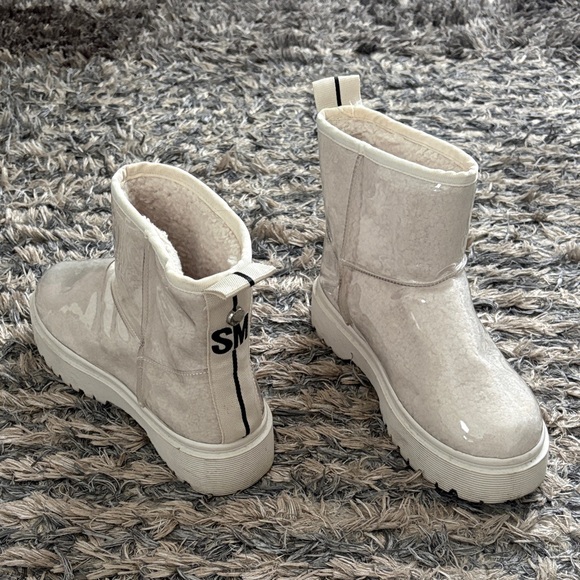 Steve Madden Shoes - Steve Madden Cream Ankle Boots with Water-Proof Clear Cover Design, Size 6
